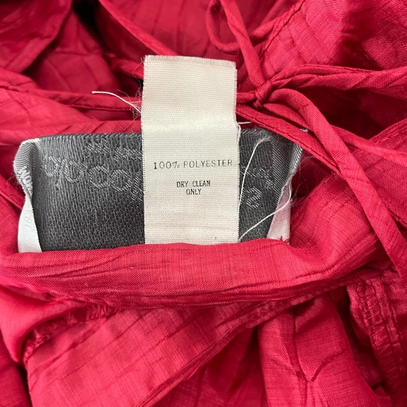 B.B. Collections Dress Size Small XS Hot Pink Crinkle Mini Tie back Vintage - Picture 7 of 7